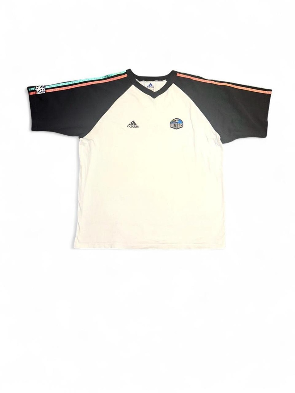 Adidas Kansas City Wizards T-Shirt MLS Soccer XXL Multi Satin Stripe Vintage Y2K